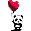 Ballon panda avec coeur - Heartful Creatures