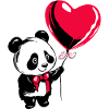 Ballon panda avec coeur - Heartful Creatures