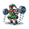 Weihnachtlicher Muskelaufbau Elf Hanteltraining