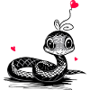 Serpent avec ballon coeur - Heartful Creatures