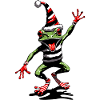 Dancing frog with Christmas hat