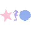 Starfish Seahorse Seashell Pastel