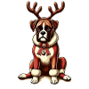 Christmas Boxer Dog with Antlers