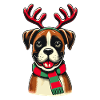 Christmas dog with antlers