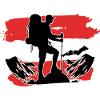Austria Flag Hiking Hikers