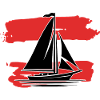 Austria Flag Sailboat