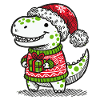 Christmas T-Rex with gift