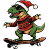 Dinosaur T-Rex Christmas Funny
