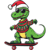 Dinosaur brontosaurus Christmas Funny