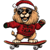 Lion Christmas Funny