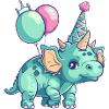 Dinosaur triceratops Birthday Comic