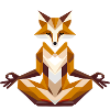 geometric fox in meditation