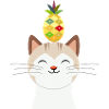 Munter kat med ananas – Tropisk dyredesign