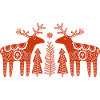 Twin Reindeer Christmas Folk