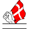 Flag Danmark gennemsigtigt knytnævetekstrum