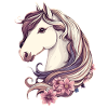 Pferd mit Blumen
