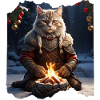 Christmas viking cat