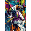 Bouledogue aux couleurs vives avec un cigare