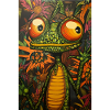 Grenouille psychédélique dans le royaume des fleurs