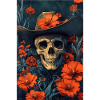 Sombrero squelette dans une mer de fleurs