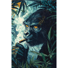 Gorille de la jungle avec de la fumée de cigarette