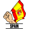 Flagge spanien faust text spanien
