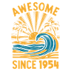 Awesome Since 1954 Birthday Beach