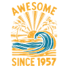 Awesome Since 1957 Birthday Beach
