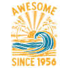 Awesome Since 1956 Birthday Beach