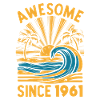 Awesome Since 1961 Birthday Beach