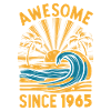 Awesome Since 1965 Birthday Beach