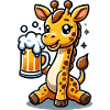 Cute Giraffe Drinking Beer 3
