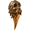 Softeis mit ätherischem Totenkopf