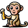 Cute Monkey Drinking Beer 3