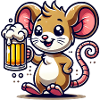 Cute Mouse Drinking Beer