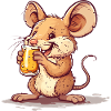 Cute Mouse Drinking Beer 2