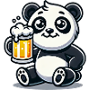 Cute Panda Drinking Beer