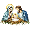Weihnachtspullover Weihnachten an der Krippe Jesus