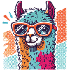Pop Art Llama with Sunglasses