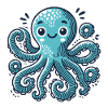 Octopus Turquoise - Cute and playful