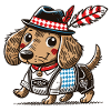 The Bavarian dachshund in lederhosen