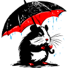 Hamster mit Regenschirm – Schmuddelwetter