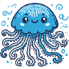 Cute Blue Jellyfish