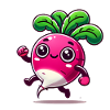 Happy Cartoon Radish Character