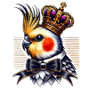 Royal Cockatiel with Crown Bowtie