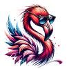 Trendy Flamingo Art with Sunglasses