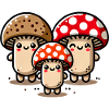 Drôle Mignon Champignon Dessin Animé