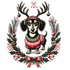 Fröhlicher Dackel Im Weihnachtspullover