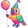Parrot Birthday Comic Cute