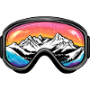 Ski Goggles Icon Mountains